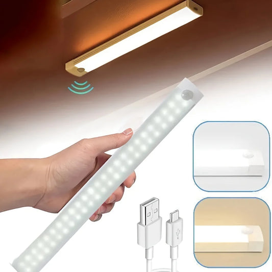 Wireless Motion Sensor LED Cabinet Light – USB Rechargeable Magnetic Under Cabinet Lamp